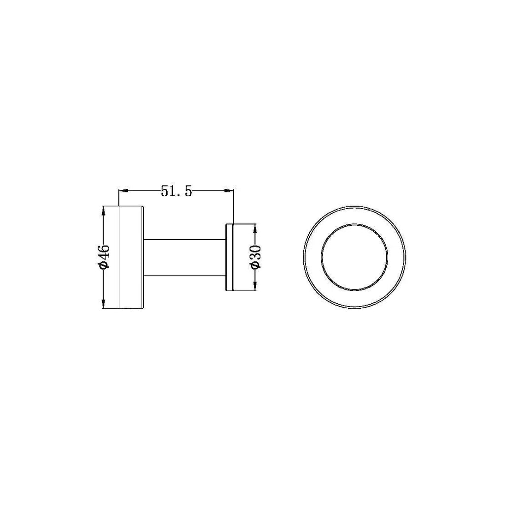 CLASSIC Robe Hook - Matte Black - Hera BathwareMatte Black