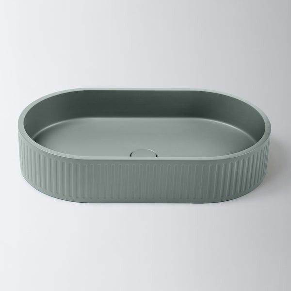 Concrete Fluted Pill Above Counter Basin | Eight Quarter | EQFCO2 - Hera BathwareSage