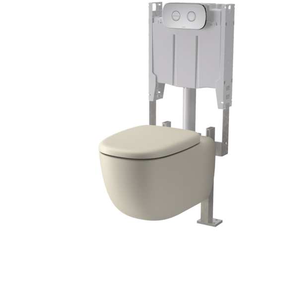 CONTURA II Cleanflush® Invisi Serise II® Wall Hung Toilet Suite | CAROMA - Hera BathwareMatte ClayInvisi II Cistern (237003)
