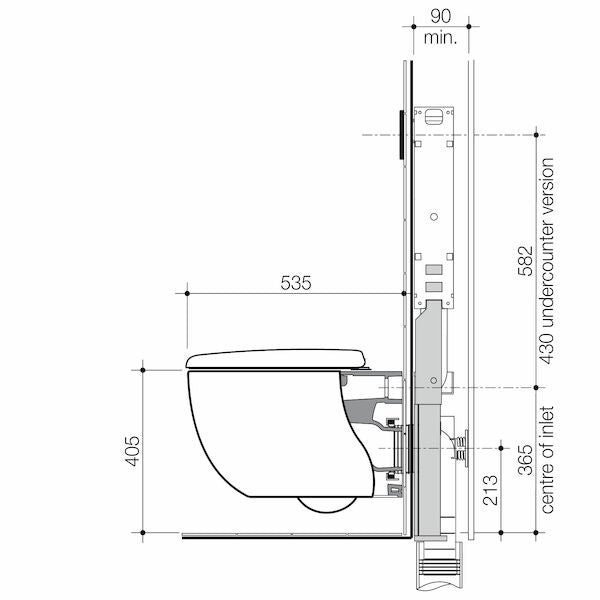 CONTURA II Cleanflush® Invisi Serise II® Wall Hung Toilet Suite | CAROMA - Hera BathwareWhiteInvisi II Cistern (237003)
