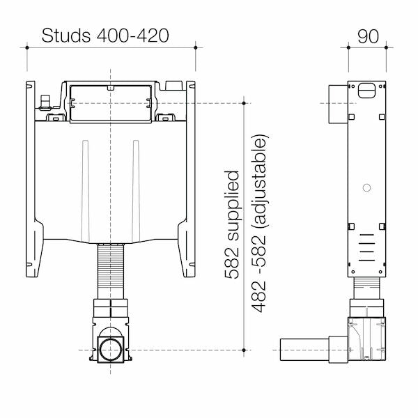 CONTURA II Cleanflush® Invisi Serise II® Wall Hung Toilet Suite | CAROMA - Hera BathwareWhiteInvisi II Cistern (237003)