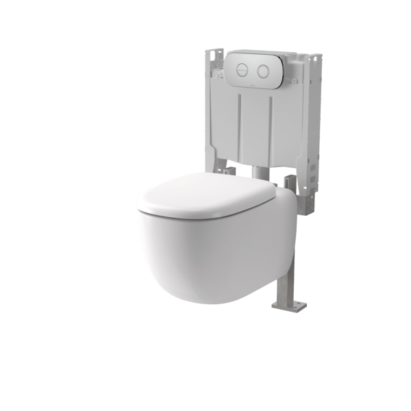 CONTURA II Cleanflush® Invisi Serise II® Wall Hung Toilet Suite | CAROMA - Hera BathwareWhiteInvisi II Cistern (237003)