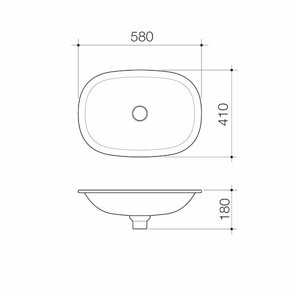 CONTURA II Undermount Basin 530 | CAROMA - Hera BathwareMatte White