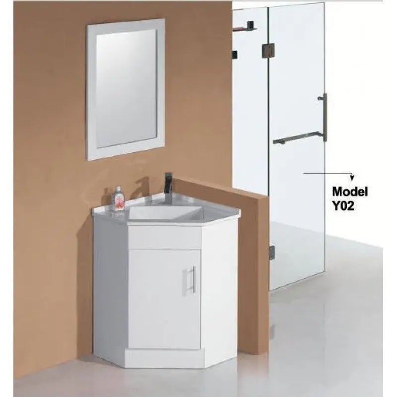 Corner Vanity - 600mm | Sunny - Hera BathwareGlossy WhiteCabinet Only
