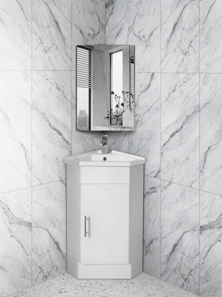 Corner Vanity Compact - 410mm - Hera BathwareCeramic Top (Tap Hole Included)