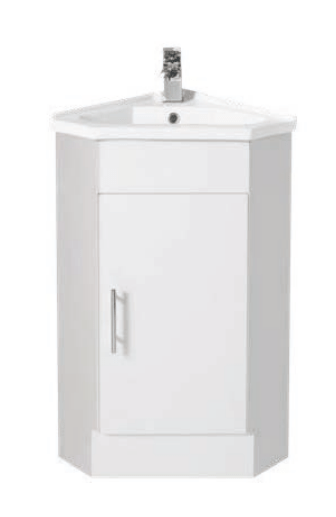 Corner Vanity Compact - 410mm - Hera BathwareCeramic Top (Tap Hole Included)