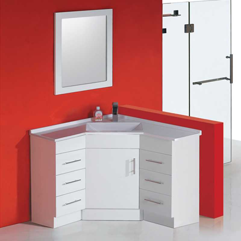 Corner Vanity Drawers Both side - 900mm - Hera BathwareGlossy WhiteCabinet Only