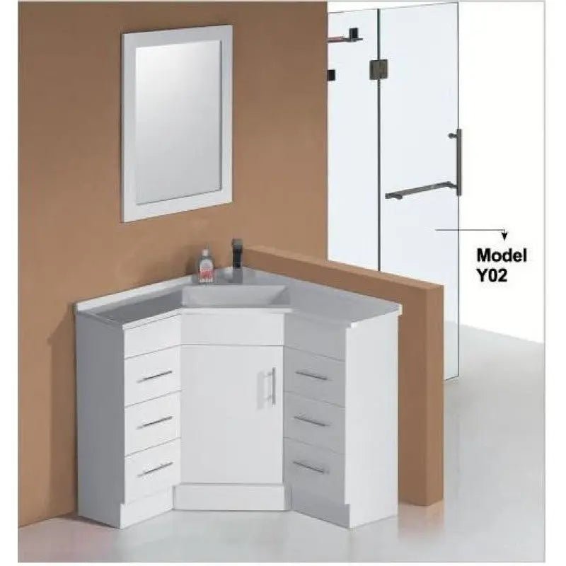 Corner Vanity Drawers Both side - 900mm - Hera BathwareGlossy WhiteCabinet Only