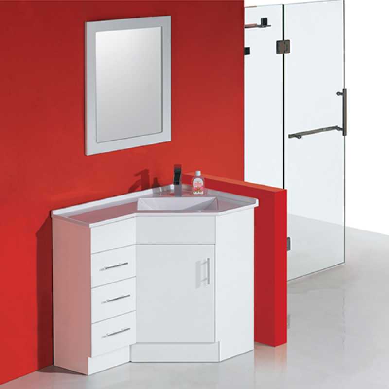 Corner Vanity Drawers on Left - 900mm - Hera BathwareGlossy WhiteCabinet Only