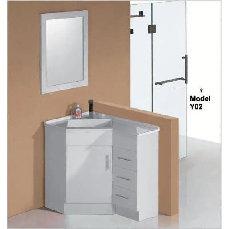 Corner Vanity Drawers on Right - 900mm - Hera BathwareGlossy WhiteCabinet Only