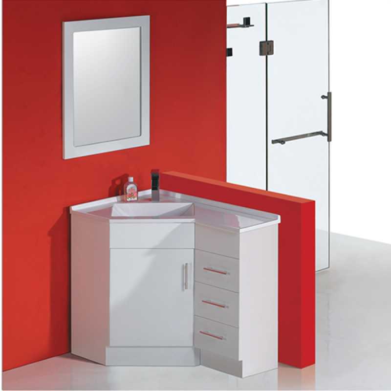 Corner Vanity Drawers on Right - 900mm - Hera BathwareGlossy WhiteCabinet Only