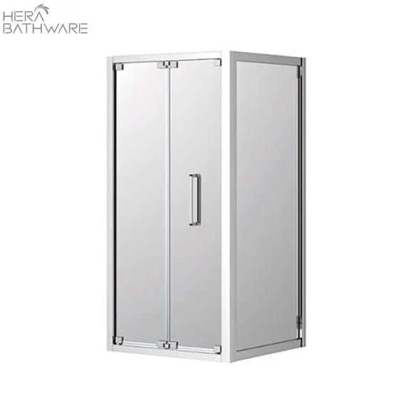Corsica Corner Shower Screen Bi - fold Chrome Set - Hera Bathware900mm900mm