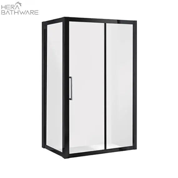 Corsica Sliding Semi Shower Screen Matte Black - Hera Bathware1220mmNo Return