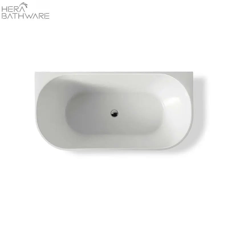 Cortona Gloss/Matte White Back to Wall Bathtub - Hera Bathware1400mmGloss White