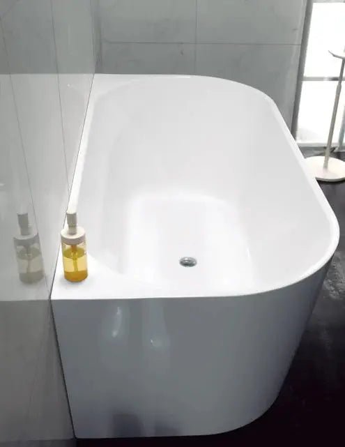 Cortona Gloss/Matte White Back to Wall Bathtub - Hera Bathware1400mmGloss White