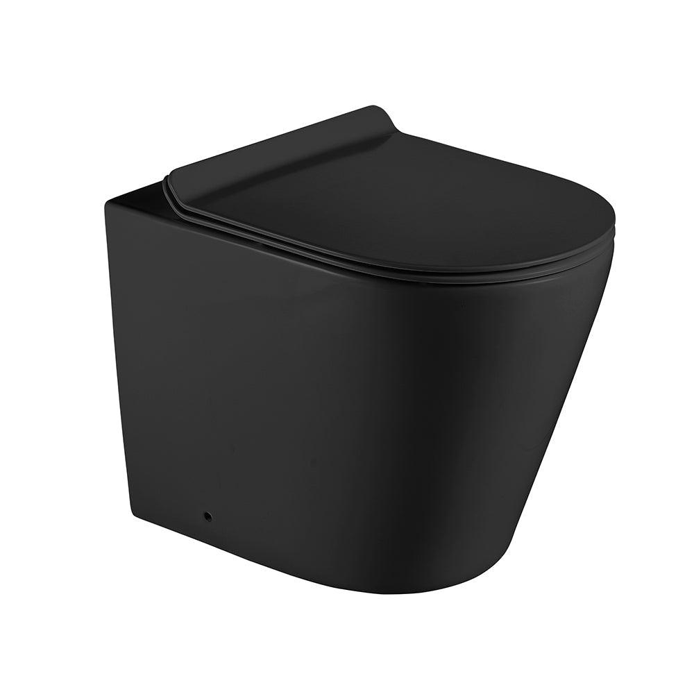 Cortona Rimless Inwall Toilet Floor Pan - Hera BathwareMatte Black