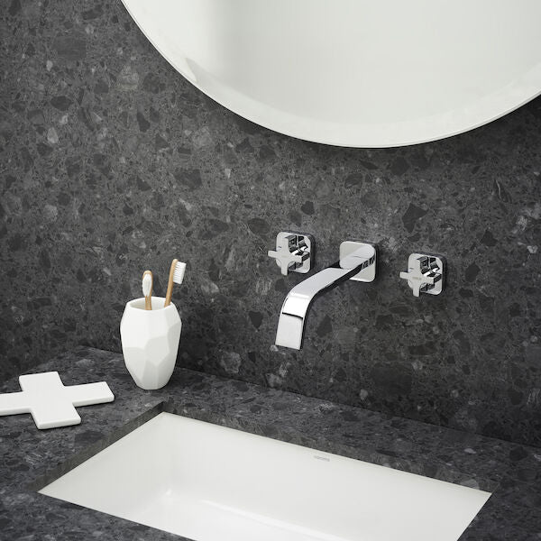 Cube 500 Under Counter Basin - 0TH | Caroma - Hera Bathware X Caroma 683455W | Gloss White0 Tap