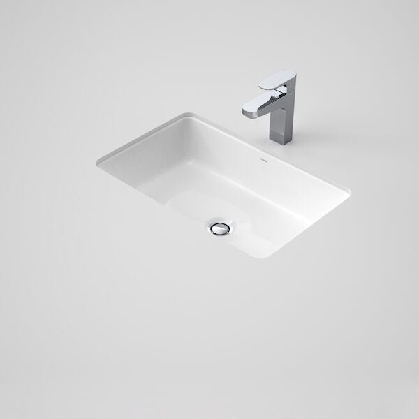 Cube 500 Under Counter Basin - 0TH | Caroma - Hera Bathware X Caroma 683455W | Gloss White0 Tap