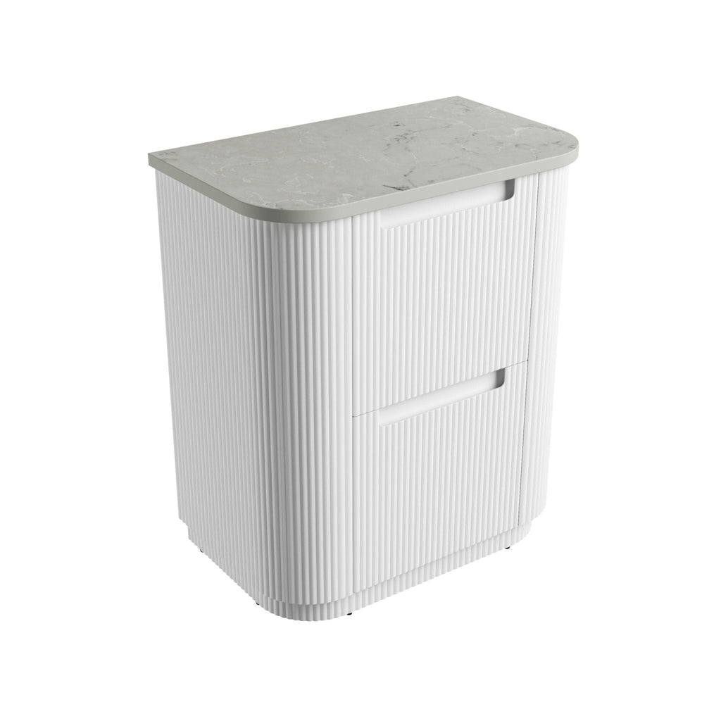 Curva Floor Standing Vanity 750 - 1800mm - Hera Bathware X Aulic CA57 - 750 - ST86FT | 750mmCabinet + Alpine Grey Flat Stone Top