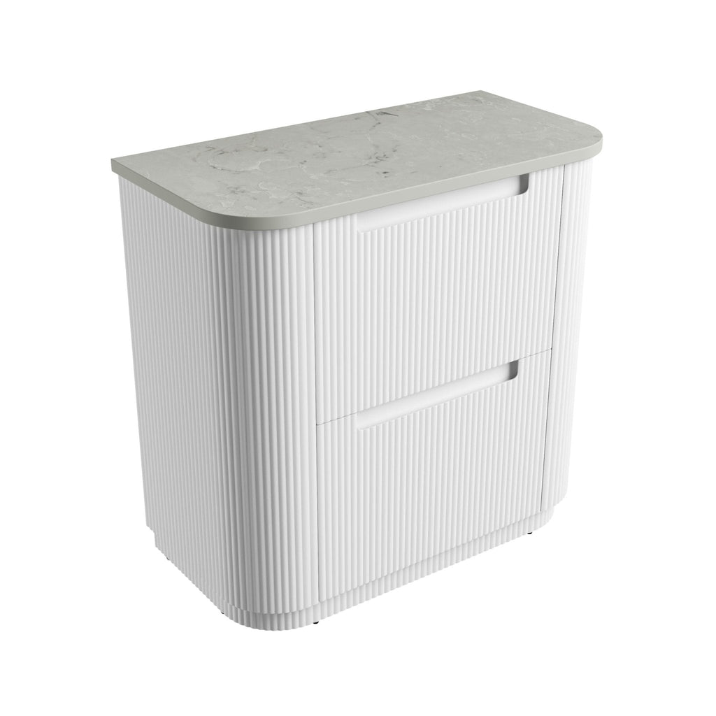 Curva Floor Standing Vanity 750 - 1800mm - Hera Bathware X Aulic CA57 - 900 - ST86FT | 900mmCabinet + Alpine Grey Flat Stone Top