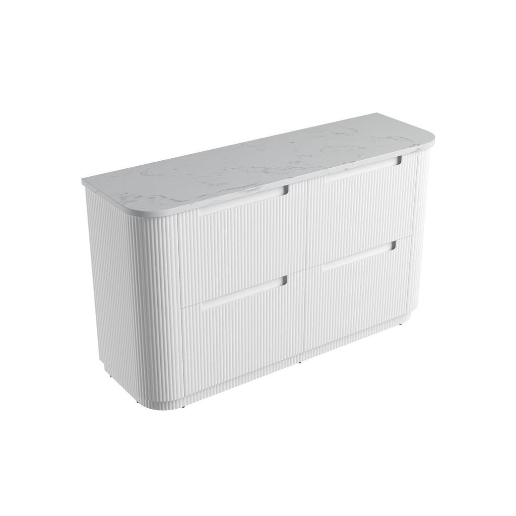 Curva Floor Standing Vanity 750 - 1800mm - Hera Bathware X Aulic CA57 - 1500 - ST26FT | 1500mmCabinet + Cato Flat Stone Top
