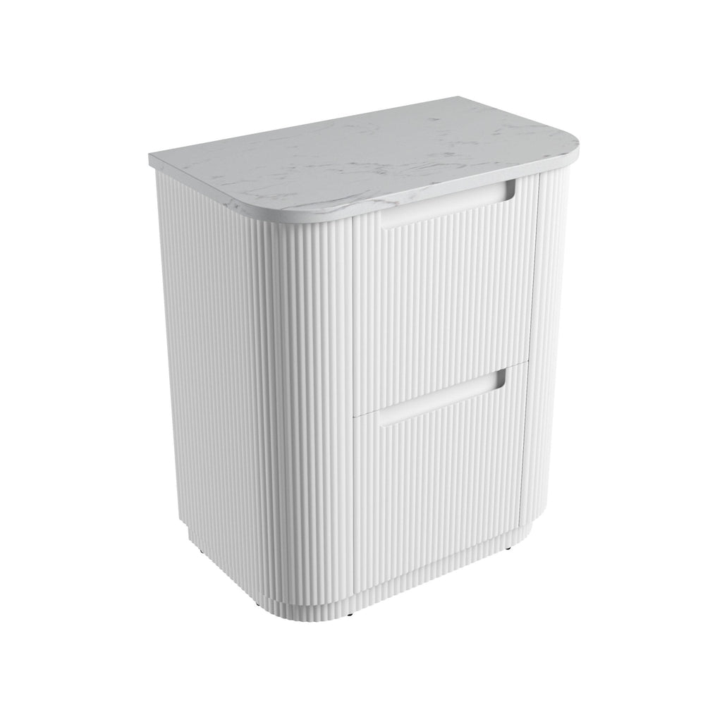 Curva Floor Standing Vanity 750 - 1800mm - Hera Bathware X Aulic CA57 - 750 - ST26FT | 750mmCabinet + Cato Flat Stone Top