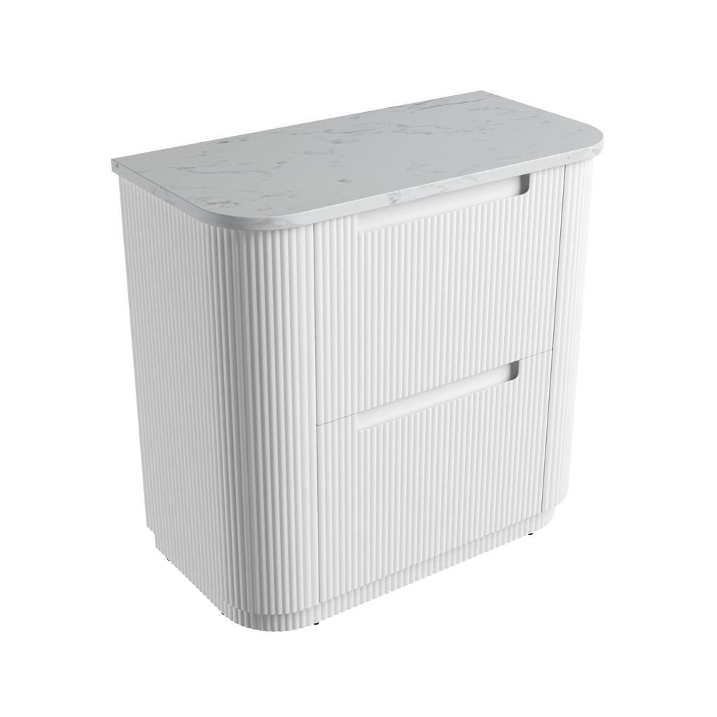 Curva Floor Standing Vanity 750 - 1800mm - Hera Bathware X Aulic CA57 - 900 - ST26FT | 900mmCabinet + Cato Flat Stone Top