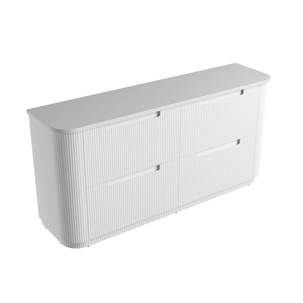 Curva Floor Standing Vanity 750 - 1800mm - Hera Bathware X Aulic CA57 - 1800D - ST56FT | 1800mmCabinet + Pure White Flat Stone Top