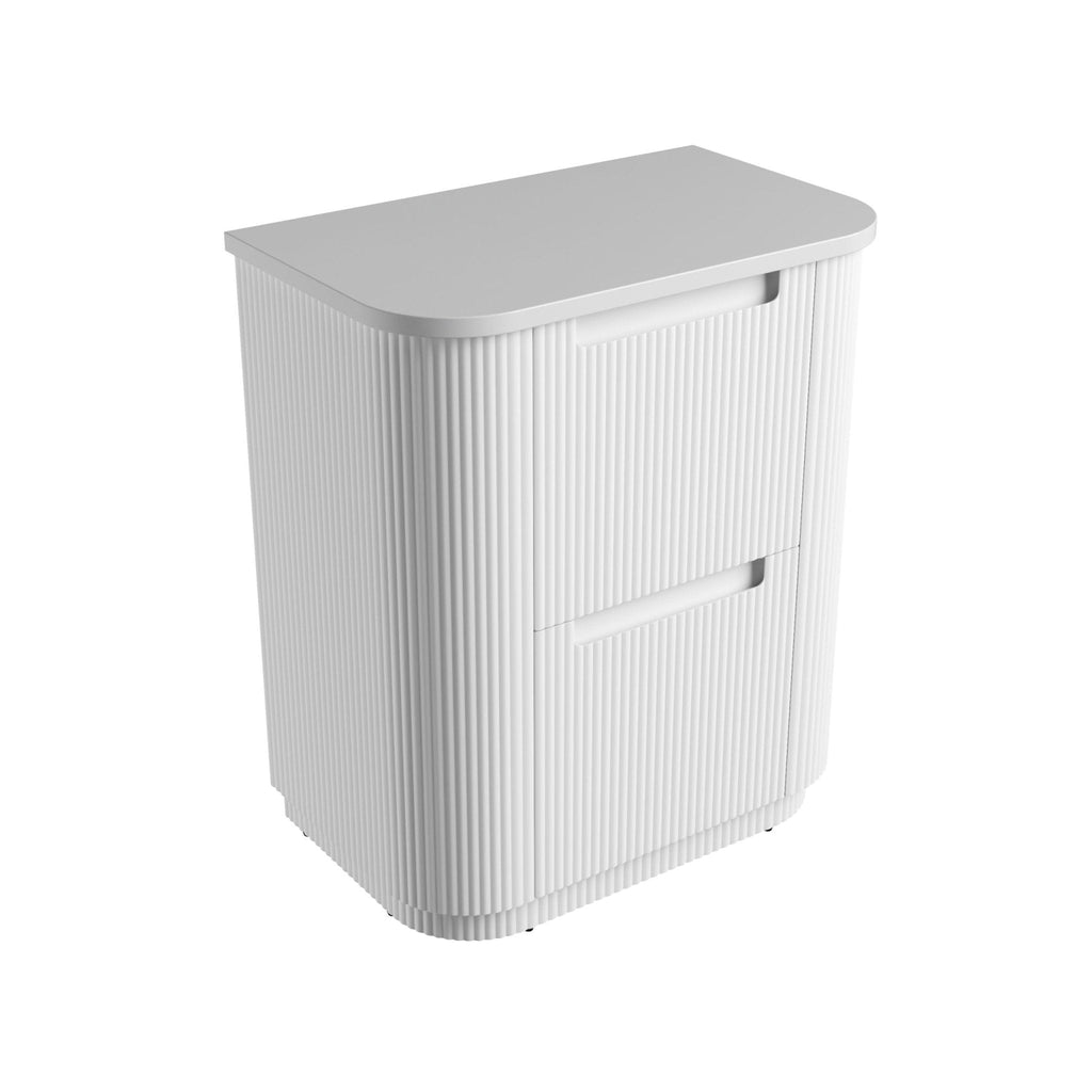 Curva Floor Standing Vanity 750 - 1800mm - Hera Bathware X Aulic CA57 - 750 - ST56FT | 750mmCabinet + Pure White Flat Stone Top