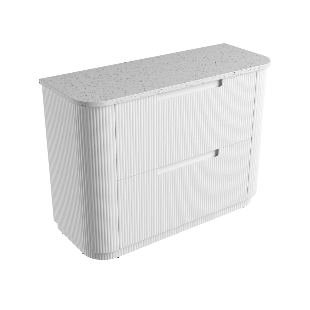 Curva Floor Standing Vanity 750 - 1800mm - Hera Bathware X Aulic CA57 - 1200 - ST46FT | 1200mmCabinet + Snow White Flat Stone Top