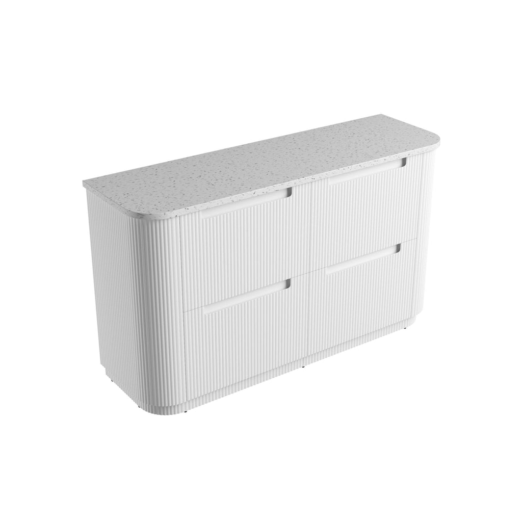 Curva Floor Standing Vanity 750 - 1800mm - Hera Bathware X Aulic CA57 - 1500 - ST46FT | 1500mmCabinet + Snow White Flat Stone Top
