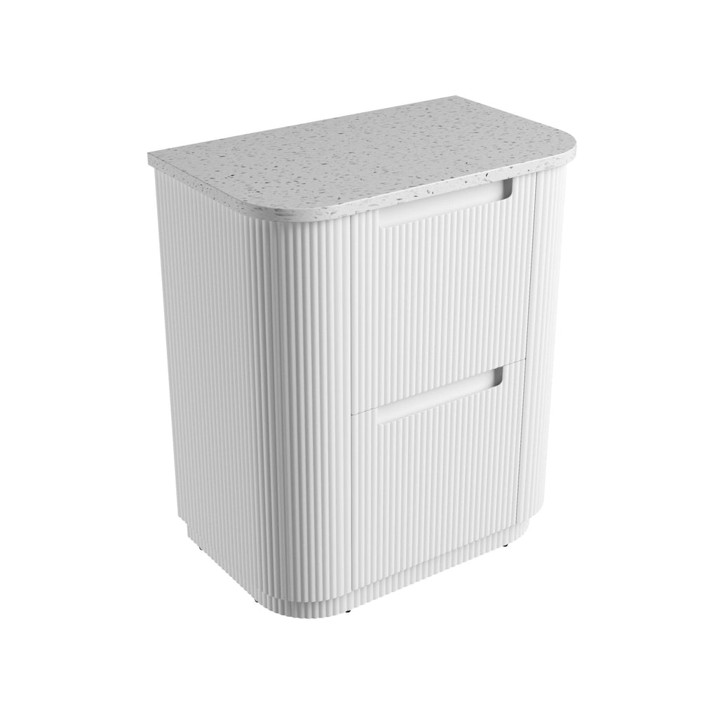 Curva Floor Standing Vanity 750 - 1800mm - Hera Bathware X Aulic CA57 - 750 - ST46FT | 750mmCabinet + Snow White Flat Stone Top