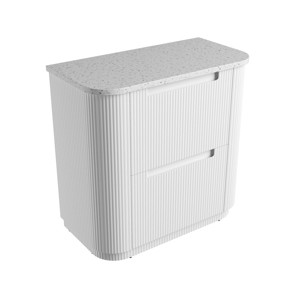 Curva Floor Standing Vanity 750 - 1800mm - Hera Bathware X Aulic CA57 - 900 - ST46FT | 900mmCabinet + Snow White Flat Stone Top