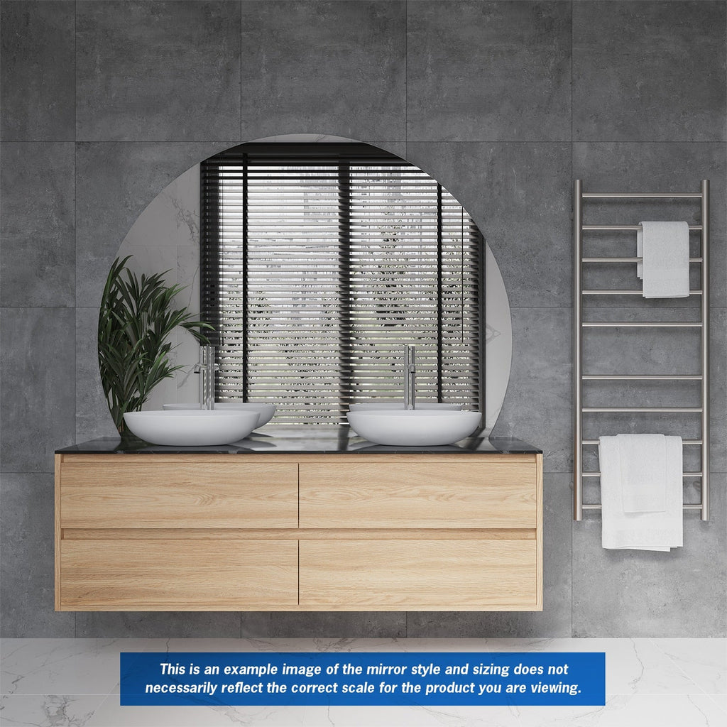 D - Shaped Polished Edge Mirror - Hera BathwareW900*H750mmGlue to Wall