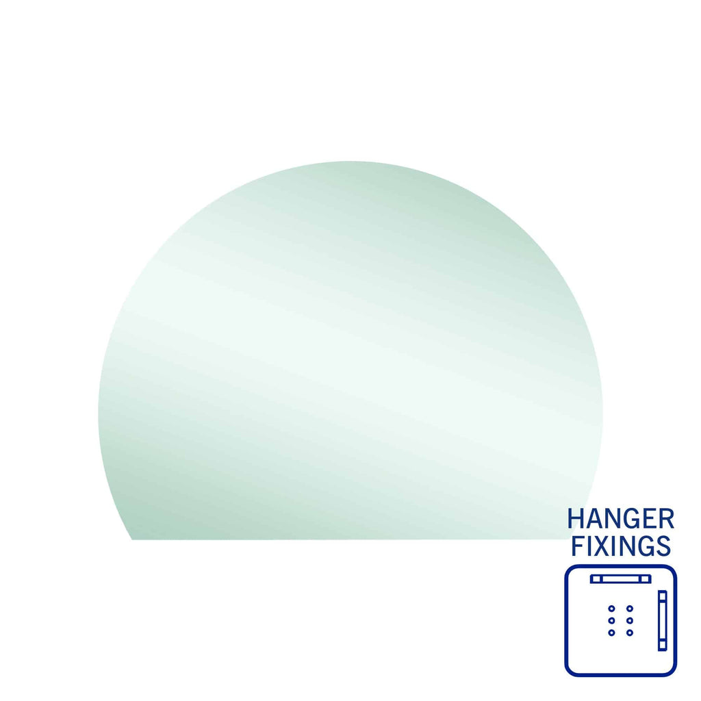D - Shaped Polished Edge Mirror - Hera BathwareW900*H750mmMetal Hanger