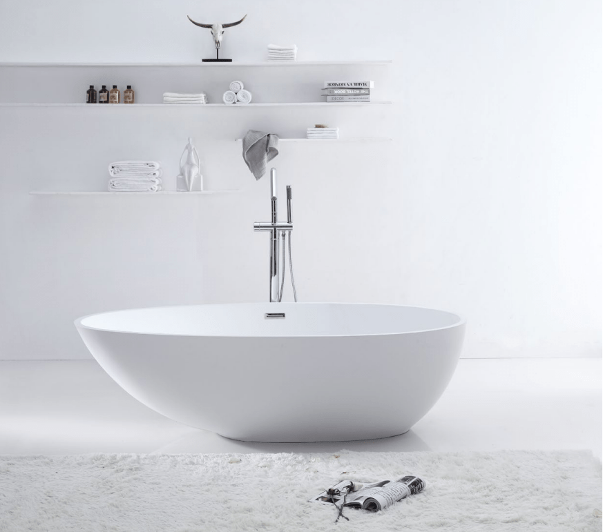 Delight Soild Surface Bathtub 1500/1780mm - Hera Bathware1500mmGloss White