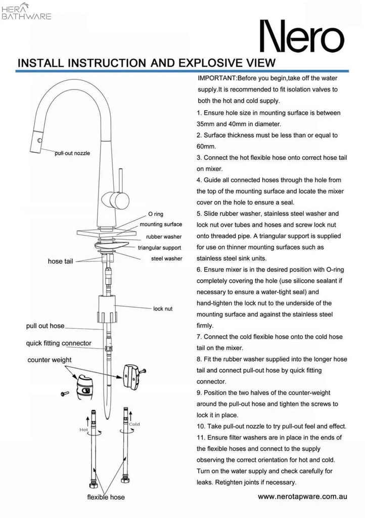 DOLCE Pull - Out Sink Mixer with Vegie spray function - Hera BathwareGun Metal