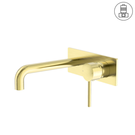 DOLCE Wall Basin Mixer Stylish Spout - Hera Bathware X Nero Tapware NR250810bBG | Brushed Gold