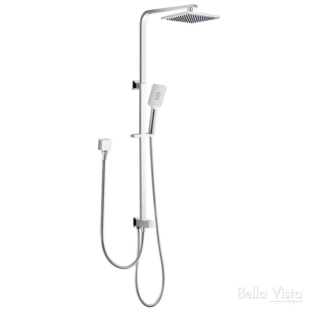 Dual Shower Rail with Rain Fall Head - Square - Hera BathwareChrome