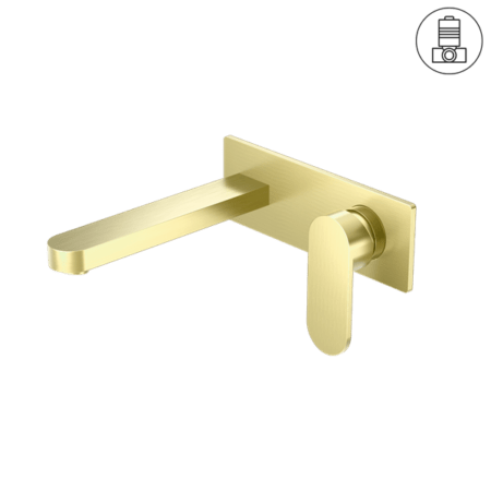 ECCO Wall Basin Mixer - Hera Bathware X Nero Tapware NR301310aBG | Brushed Gold