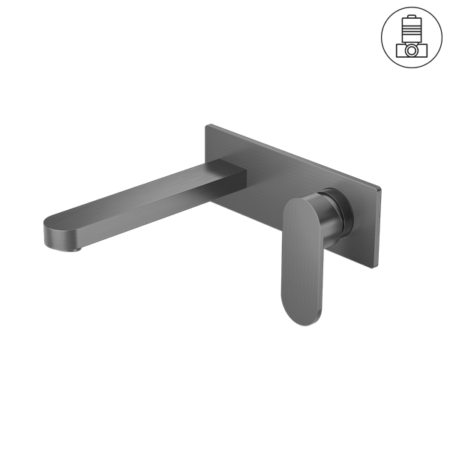 ECCO Wall Basin Mixer - Hera Bathware X Nero Tapware NR301310aGM | Gun Metal
