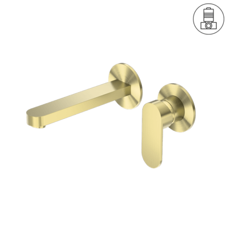 ECCO Wall Basin/Bath Mixer Seperate Back Plate - Hera Bathware X Nero Tapware NR301310bBG | Brushed Gold