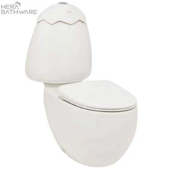 Egg Junior Close Coupled Suite, White Cistern Lid, Extended Pan Connector - Hera Bathware
