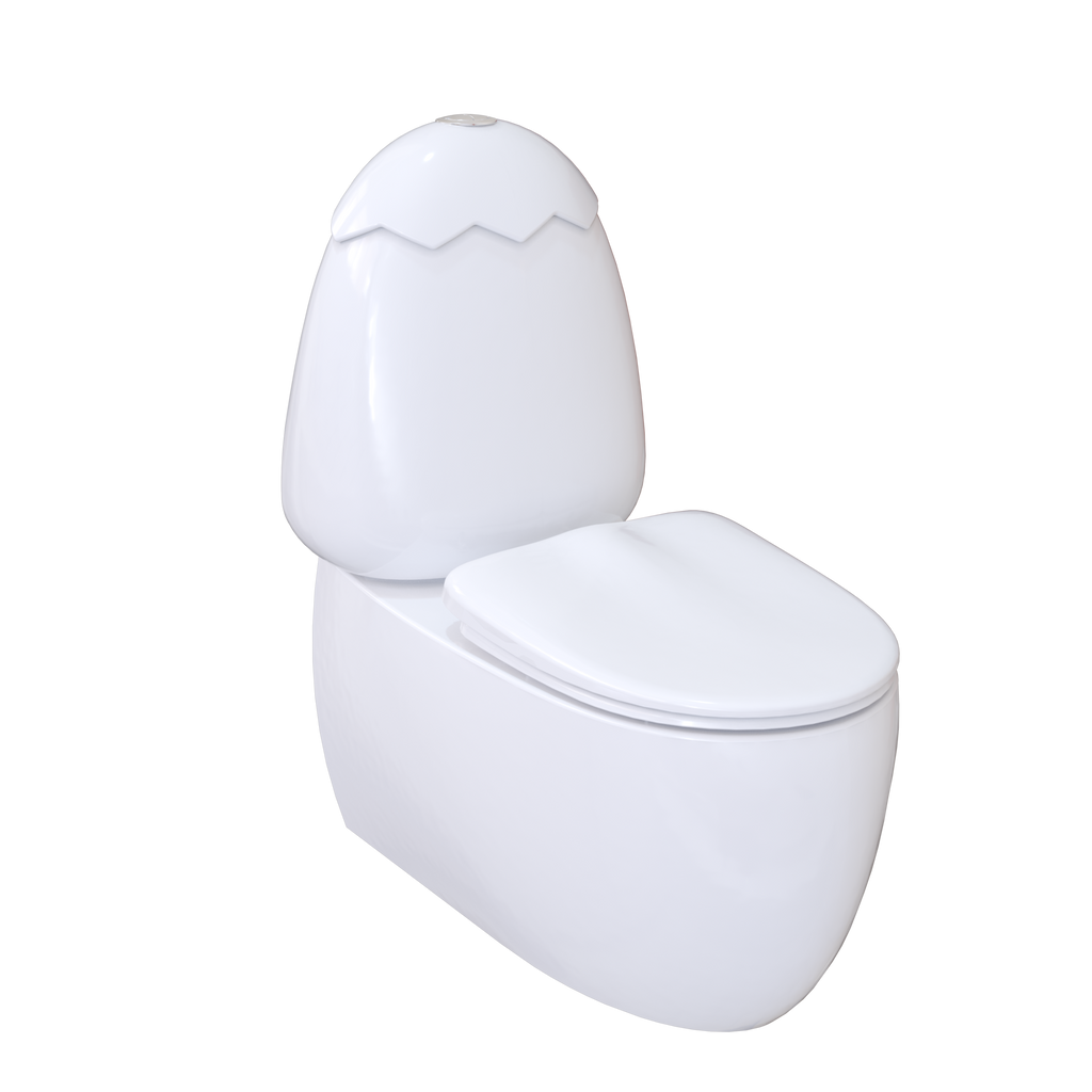 Egg Junior II Back To Wall Toilet Suite for Children with White Cistern Lid - Hera Bathware X Johnson Suisse JTTE300.301.W | White