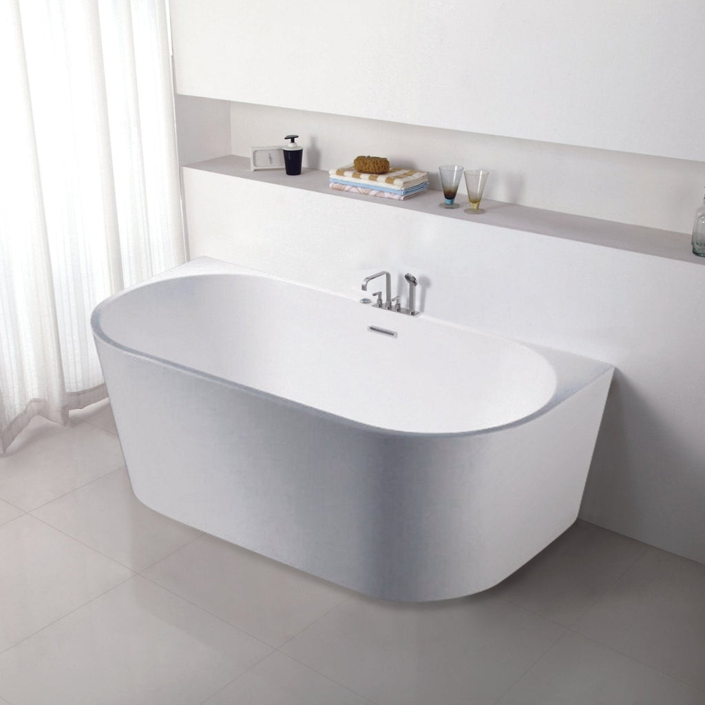 Elivia Back to Wall Bathtub (Overflow/No Overflow) - Hera BathwareMatte White1700mm