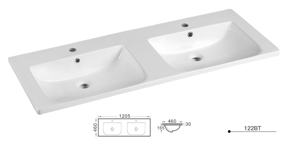 ELIVIA Ceramic Top - Hera Bathware1200mm Double Bowls