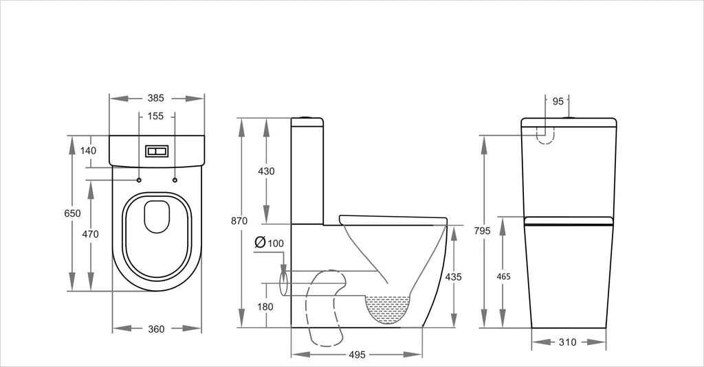 Elvera Tornado Toilet Suite DDA KDK027T - Hera Bathware