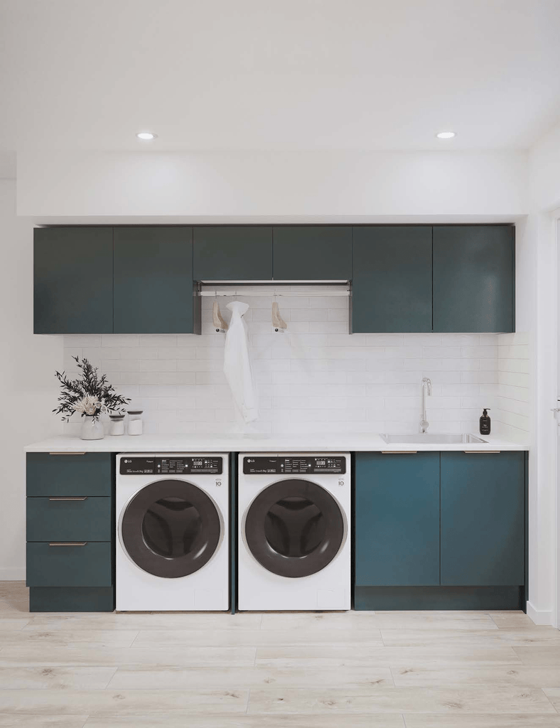 Emerald Green Satin Cabinets Laundry Bundle - Hera Bathware X Timberline |
