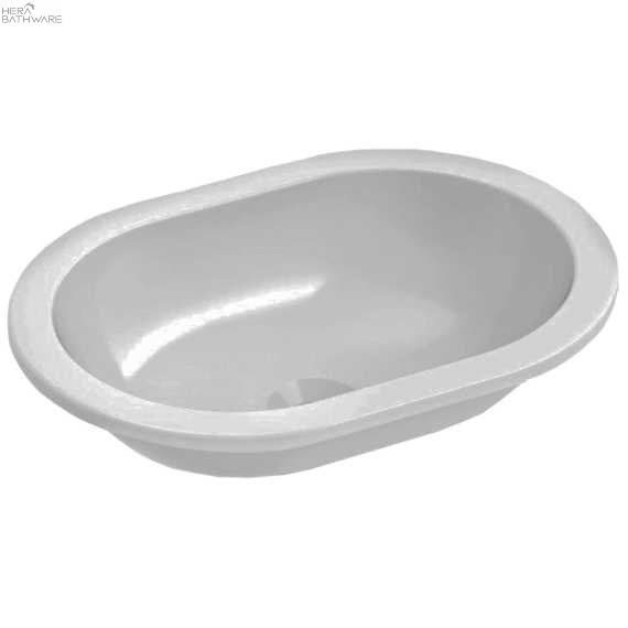 Emilia Oval Compact Vanity Basin 430x310mm - Hera Bathware