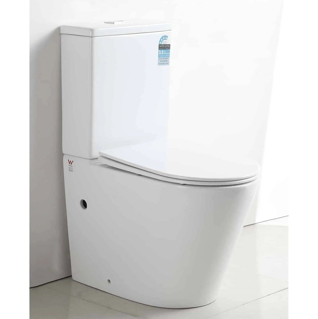 Esson Tornado Rimless Wall Faced Gloss White Toilet Suite - Hera BathwareGloss WhiteStandard Slim Seat